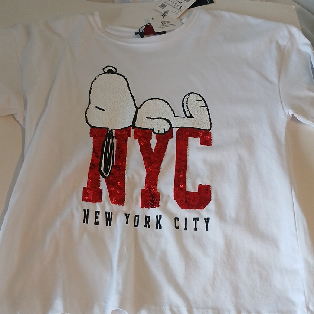 Snoopy NYC Kids T-Shirt - White & Red